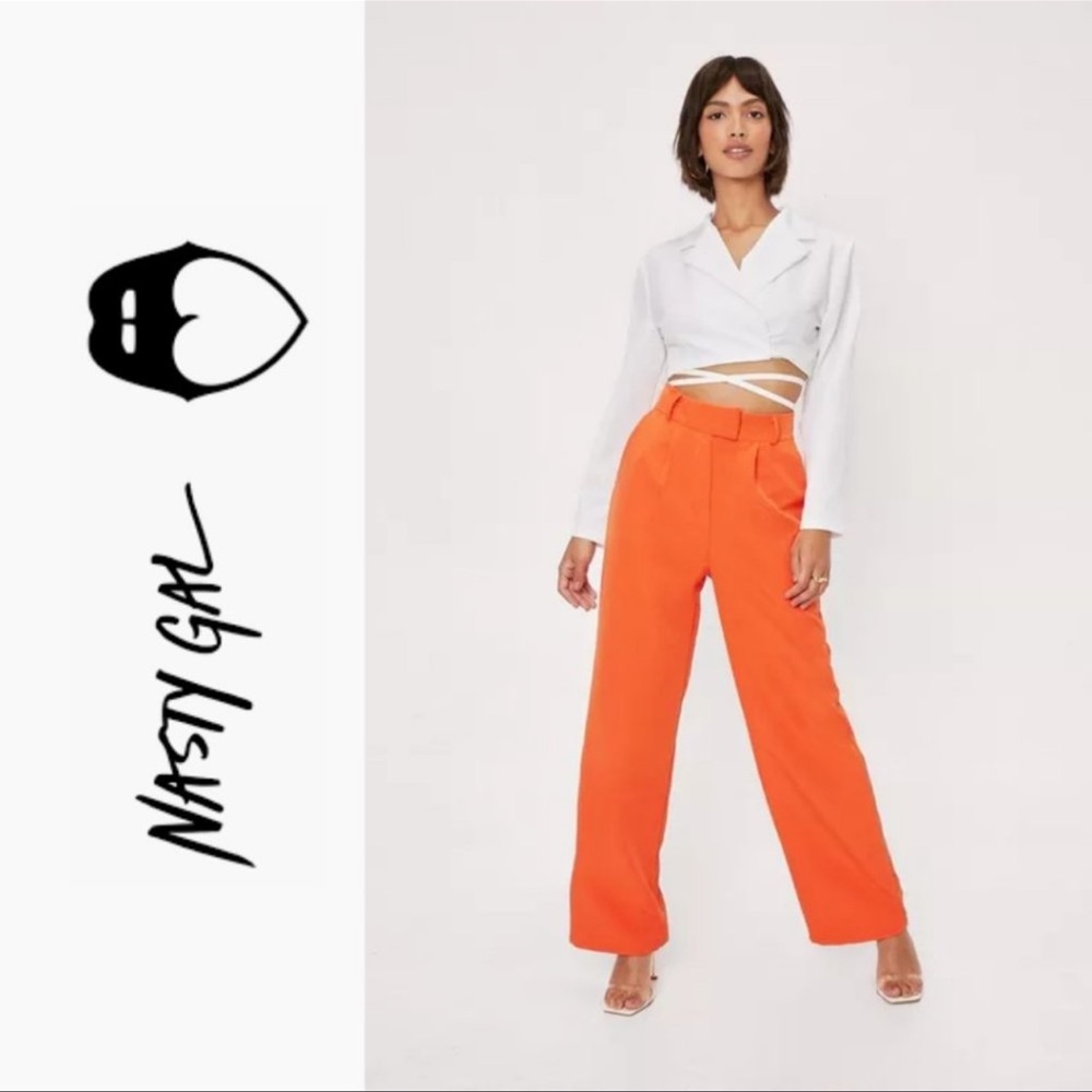 Nasty Gal Tailored Wrap Waist Wide Leg Pants / Large NWT